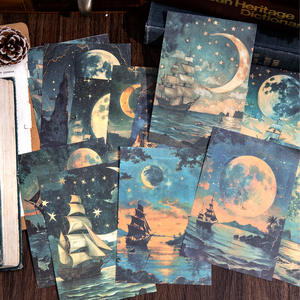 30 pièces/paquet laissez la lune terre série matériel livre manuel matériel décoratif Collage bas autocollants prise de notes bricolage - Product Image 5