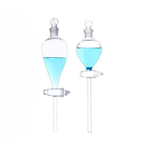 Verrerie de laboratoire 60 125 250mL Entonnoir séparé en forme de poire avec robinet en PTFE ou en verre - Product Image 3