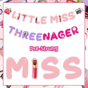 Décorations et accessoires de maquillage pour fête d'<span class=keywords><strong>anniversaire</strong></span> de 3 ans pour petites filles, bannière pour fête spa et salon - Product Image 6