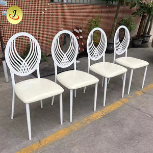 Chaises de banquet d'hôtel modernes en gros, meubles d'extérieur, métal bon marché, fer, clair et or, dossier croisé, chaises de salle à manger, événements de mariage - Product Image 1