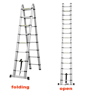 Échelle <span class=keywords><strong>télescopique</strong></span> <span class=keywords><strong>en</strong></span> <span class=keywords><strong>aluminium</strong></span> de 2,5 m au design moderne, structure combinée économique avec prix de l'échelle articulée - Product Image 3