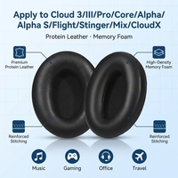 Bantalan Telinga Pengganti Premium Dengan Kulit Protein Untuk Headset Cloud 3/III/Pro/Core/Alpha/Alpha S/Flight/Stinger/Mix/CloudX