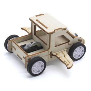Wooden Inertia Car <b>Diy</b> <b>Kit</b> 120mm X 100mm X 52mm Educational Science Toy For Kids Age 4-6 Years - Product Image 2