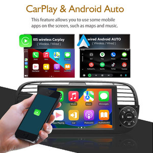 Radio con navegación GPS para coche <span class=keywords><strong>Android</strong></span> de 7 pulgadas, pantalla táctil, reproductor de MP3 incorporado, Carplay compatible con Fiat 500, Incluye micrófono externo - Product Image 4