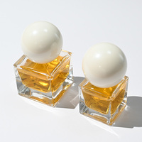 15ml 30ml 50ml bouteille de parfum en verre en forme de cube sphérique bouchon rond bouteille de parfum de luxe vide avec boîte