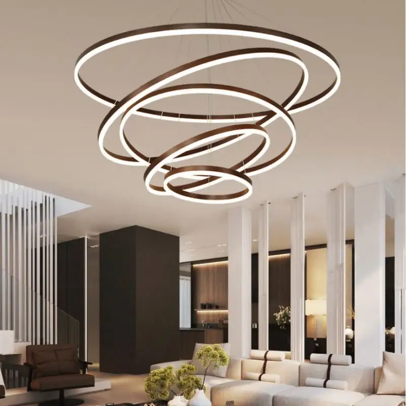 Modern Crystal Chandelier Lighting Ceiling Dining Room Living Room Chandeliers Contemporary Led Light Fixtures Hanging 3 Ring