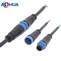 Connecteur circulaire AOHUA à 2 broches, étanche IP68, ensemble de fiches mâle-femelle pour équipement industriel