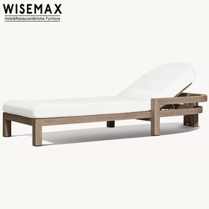 WISEMAX FURNITURE Mobilier d'extérieur haut <span class=keywords><strong>de</strong></span> gamme, chaise longue <span class=keywords><strong>de</strong></span> <span class=keywords><strong>jardin</strong></span> en teck réglable avec revêtement en <span class=keywords><strong>tissu</strong></span> <span class=keywords><strong>pour</strong></span> hôtel - Product Image 4