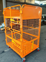 Chariot à cage roulante robuste 1000 kg |   Conteneur logistique pliable en acier galvanisé avec roulettes pivotantes à frein pour usage en entrepôt