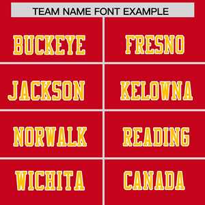 Custom Red Yellow Personalized Shoulder Cut Two-Tone Flag <b>Football</b> Jersey - Product Image 3