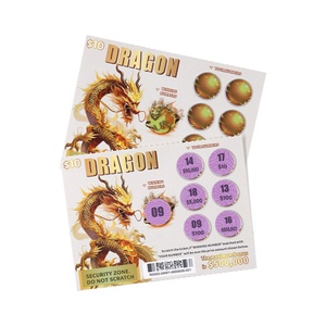 Winning Number Lottery Card Scratch Tickets Custom Free Design Dragon Theme Digital Printing China Scratch Lottery - Product Image 5