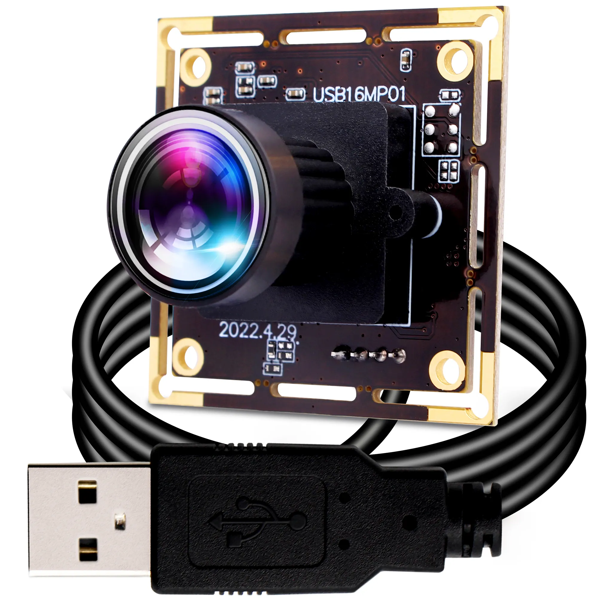 ELP 16MP Weitwinkel-USB-Kamera für Laptop, 1/2,8 "CMOS IMX298 Mini UVC USB 2.0 16MP Video-Webcam mit 1m Kabel