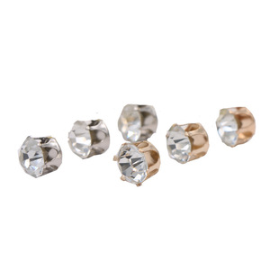 <b>Crystal</b> <b>Stud</b> <b>Earrings</b> Claw Setting Zircon Crown Shape DIY Jewelry Accessories Unisex Everyday Wear Gold Silver White - Product Image 5