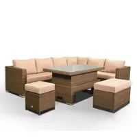 Muebles de Jardín para Patio, 4 o 5 asientos, ratán barato, conjunto de sofá de plástico para exterior, negro, resistente al agua, asiento de fiesta