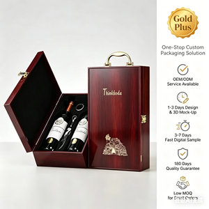 Boîte à vin en <span class=keywords><strong>bois</strong></span> <span class=keywords><strong>de</strong></span> luxe faite à la main finition piano Logo personnalisé pour 2 bouteilles-pour thé bière whisky tequila champagne cadeau - Product Image 1