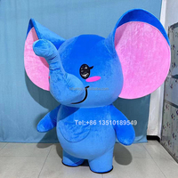 Funtoys, disfraz de Mascota de elefante inflable azul gigante, Cosplay personalizado, Fursuit de felpa, nariz larga para publicidad comercial de adultos