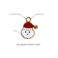 Liontin Logam Anti Oksidasi Enamel Natal Bahan Stainless Steel untuk Pembuatan Perhiasan, Aksesoris Kalung, Gelang, Anting DIY