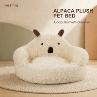 Lit pour animaux de compagnie en peluche confortable et lavable de luxe, écologique, en alpaga, pour chat et chien, pour un sommeil profond, canapé d'intérieur, quatre saisons
