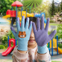Gants de travail de sécurité pour enfants, multicolores, enduits de latex, protection enfant, imperméables, en nitrile, pour le jardinage