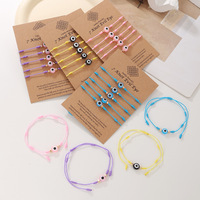 Mode fait main hamsa et d-mauvais œil bracelet réglable chanceux rouge chaîne corde tissé amitié mauvais œil bracelet ensemble