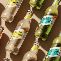 Bouteille d'étiquette d'eau pétillante personnalisée Soda Tea Tonics Ginger Ale Beverage Impression numérique Étiquettes d'emballage autocollantes étanches