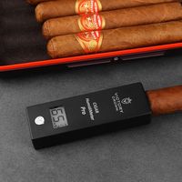 Hygromètre portable pliable pour cigares avec sonde métallique pour détecter l'humidité interne des cigares humides