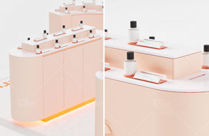 Tùy chỉnh nước hoa hiển thị đứng <span class=keywords><strong>pop</strong></span>-up cửa hàng thiết kế với <span class=keywords><strong>LED</strong></span> chiếu sáng di động MDF truy cập và kính hiển thị cho nước hoa - Product Image 3