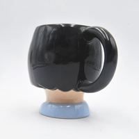 Tasse à café en porcelaine de grande capacité, réutilisable, au design unique et moderne, en forme de tête de personnage décorative, style dessin animé 3D, souvenir fait main