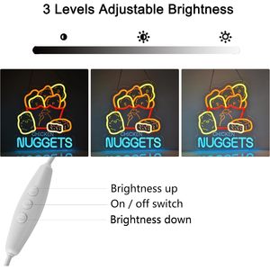 Chicken Nuggets Letreros Neon LED indoor hanging ambient light shop <b>sign</b> wall decoration light entrance indicator light 5V 12V - Product Image 2
