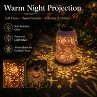 Vintage bloemendesign warme projectie holle lantaarn buiten decoratieve sfeerlamp voor de tuin