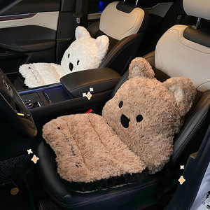 Cartoon Car Seat Cushion Short <b>Plush</b> One Piece Warm Thickened Winter Fleece Lined Height Increasing Seat Pad - Product Image 4