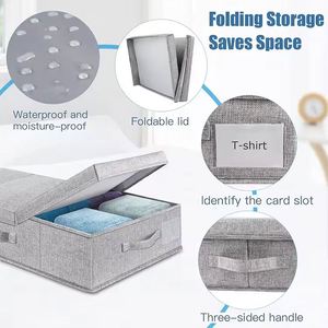 Multifunctional Large-capacity Foldable Under-bed Organizer Minimalist Pp Storage <b>Box</b> Set for Quilt Towel Reusable Lid - Product Image 4