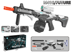 Fantascientifico elettrico M416 <span class=keywords><strong>per</strong></span> pistola giocattolo <span class=keywords><strong>per</strong></span> <span class=keywords><strong>ragazzi</strong></span> 90cm doppia modalità ABS tamburo di plastica alimentato da caricatore EN71 giocattolo elettronico sicuro <span class=keywords><strong>per</strong></span> bambini - Product Image 3