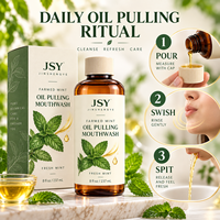 Bain de bouche à l'huile de menthe fraîche 237 ml pour soins bucco-dentaires quotidiens et une sensation de bouche propre et rafraîchie en bouteille ambrée Marque privée
