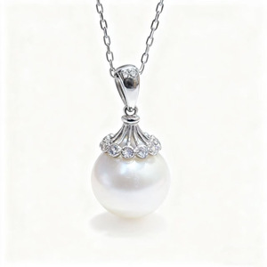 อุปกรณ์ทำเครื่องประดับมุก DIY จี้เงินแท้ S925 สำหรับลูกปัดรูปไข่ขนาด 11-15 มม. ฐานเปล่าสำหรับสร้อยคอผู้หญิง 31445 ชิ้นส่วนเครื่องประดับ - Product Image 5