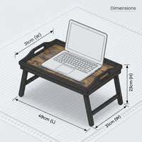 Plateau de lit en bambou durable, couleur bois teinté, qualité stable, sain, sans formaldéhyde, table pliante pour le petit-déjeuner, portable
