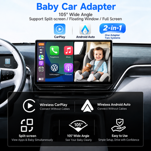อะแดปเตอร์ CarPlay ไร้สาย 2-in-1 พร้อมกล้องติดรถยนต์สำหรับเด็กและจอภาพสำหรับเบาะหลัง เพื่อการขับขี่ที่ปลอดภัยสำหรับครอบครัว - Product Image 2