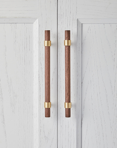 Poignées de <span class=keywords><strong>meubles</strong></span> monotrou en laiton noyer pour armoires armoires commodes applicables pour cuisine chambre à coucher - Product Image 2