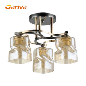 Lámpara de techo redonda de hierro para decoración interior, luz colgante de alto lúmenes para habitación de Hotel, 3 luces - Product Image 4