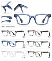 Lunettes anti-lumière bleue carrées TR CP pour hommes, lunettes optiques rétro tendance