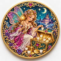 Pièce de monnaie personnalisée 1oz en cuivre pur 999, motif Fée des Dents, relief 3D, impression UV, objet de collection, souvenir commémoratif, cadeau