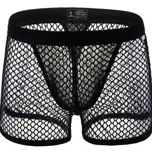 Nouveau style sexy pour hommes : Boxers en maille respirante Spandex/Coton à taille basse, motif uni, tricotés, personnalisables YUSEN - Product Image 2