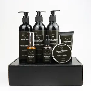 Private Label All Natural Fragrance Free Bart Set Pflege Natürliche Männer Wachstum Bartöl Bio Bart Kit