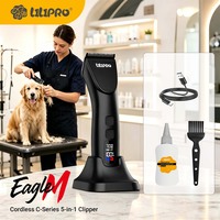 ماكينة حلاقة شعر الكلاب LILIPRO EagleM الاحترافية الهادئة 5 في 1، ماكينة قص شعر الحيوانات الأليفة اللاسلكية، مجموعة العناية بالقطط مع شاشة LCD