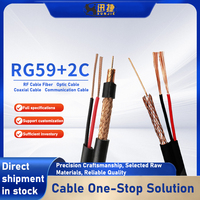 Cable Coaxial CCTV RG59+2DC con Alimentación, 75 Ohmios, Lámina de Aluminio + Blindaje Trenzado, Certificado CE, Embalaje en Tambor de 305 m