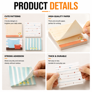 Square Patterned Sticky Notes Memo Pads Custom Logo <b>Notepads</b> for Office Desk Planner Reminder Daily Journal School StationeryUse - Product Image 2