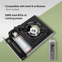 Kits d'outils de barbecue d'extérieur, fourneau à cassette portable léger, réchaud à gaz de camping pour cuisinière de camping