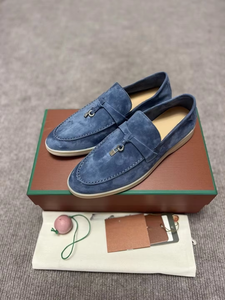 Zapatillas de Diseñador de Lujo, Zapatos Casuales de Gamuza, Antideslizantes, Clásicos, de Suela Plana, con Plantillas de Cuero para Oficina, Aptas para Otoño - Product Image 4