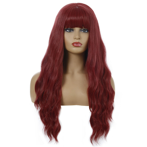 Perruque longue ondulée <span class=keywords><strong>avec</strong></span> <span class=keywords><strong>frange</strong></span>, perruque synthétique, <span class=keywords><strong>cheveux</strong></span> longs bouclés, couleur touffue, ondulation naturelle, <span class=keywords><strong>2022</strong></span> - Product Image 5
