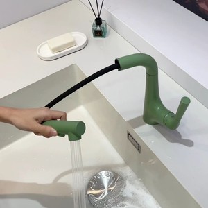 Robinet extractible pour lavabo, eau chaude et froide, universel, anti-éclaboussures, en alliage, monobloc, avec siège de valve de 35 mm - Product Image 3